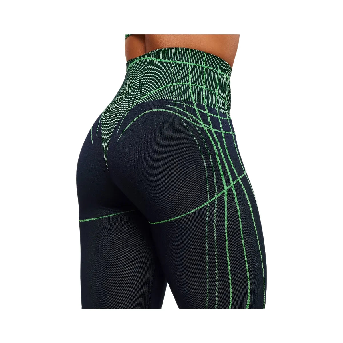 Gymshark Apex Seamless Leggings - Heavy Blue/Active Green