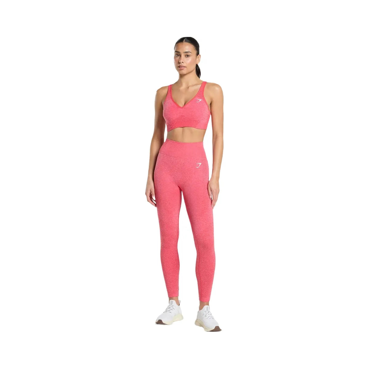 Gymshark Vital V Neck Sports Bra - Coral Red/Marl