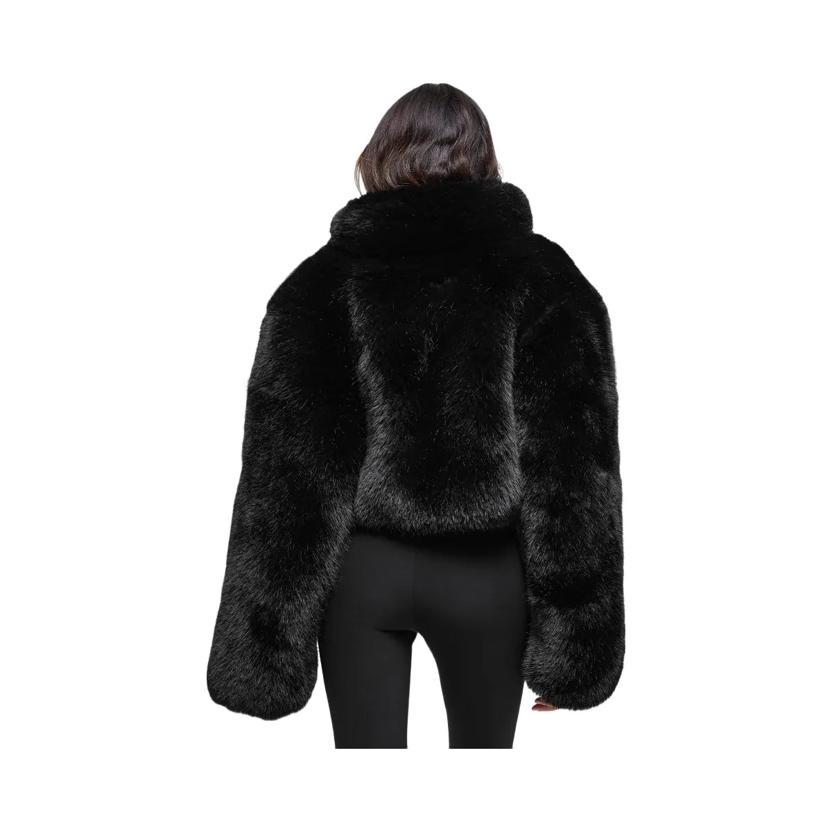 Alo Women's Opulent Faux Fur Cropped Jacket - Black