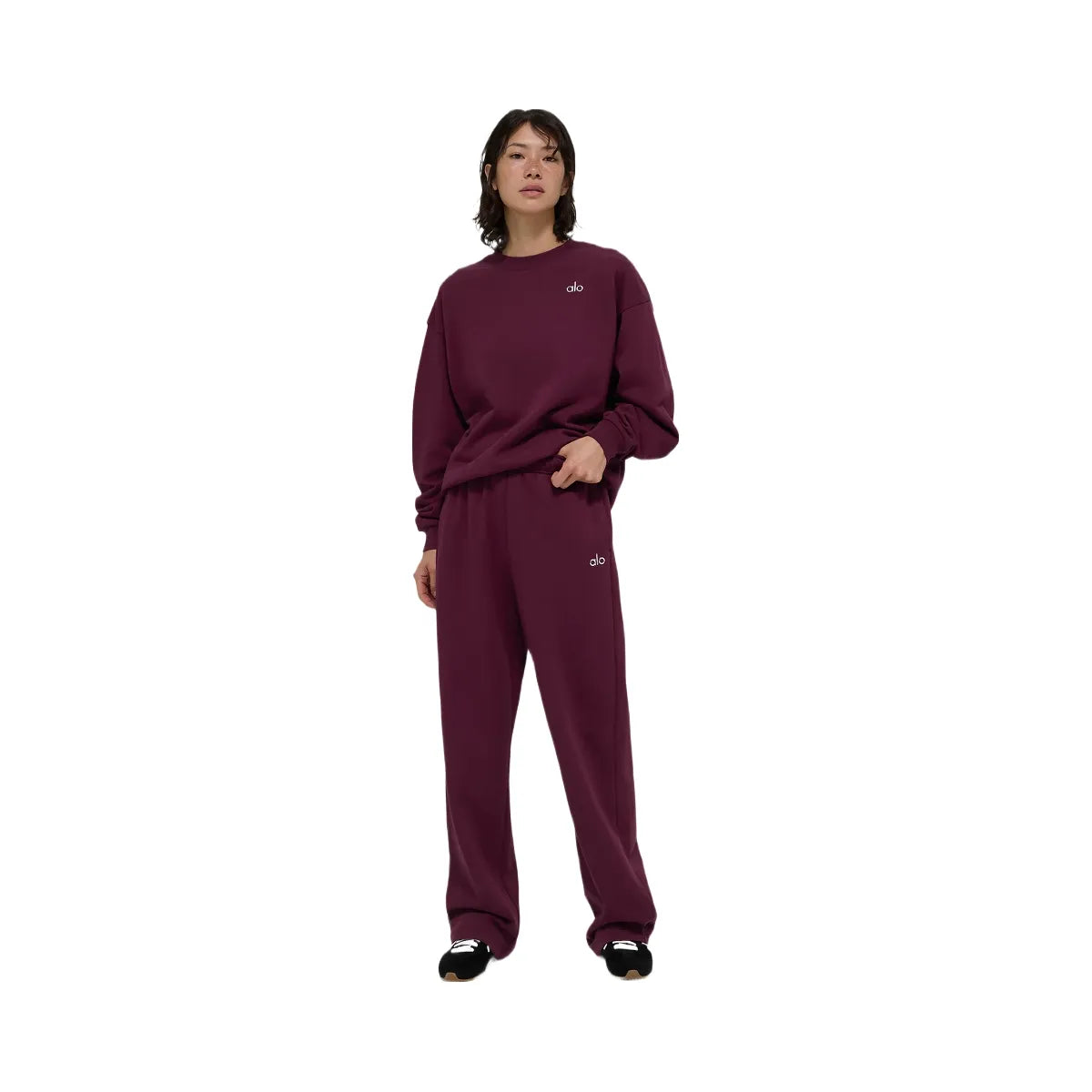 Alo Women's Accolade Straight Leg Sweatpant - Burgundy