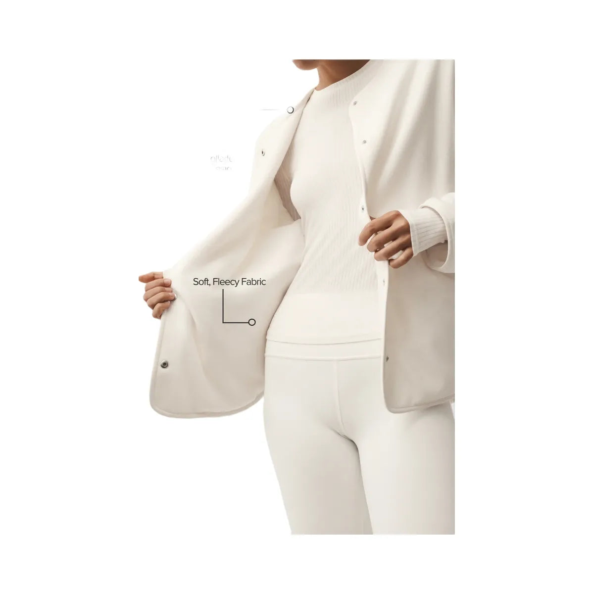 Alo Women's Polar Fleece Take Note Jacket - Ivory