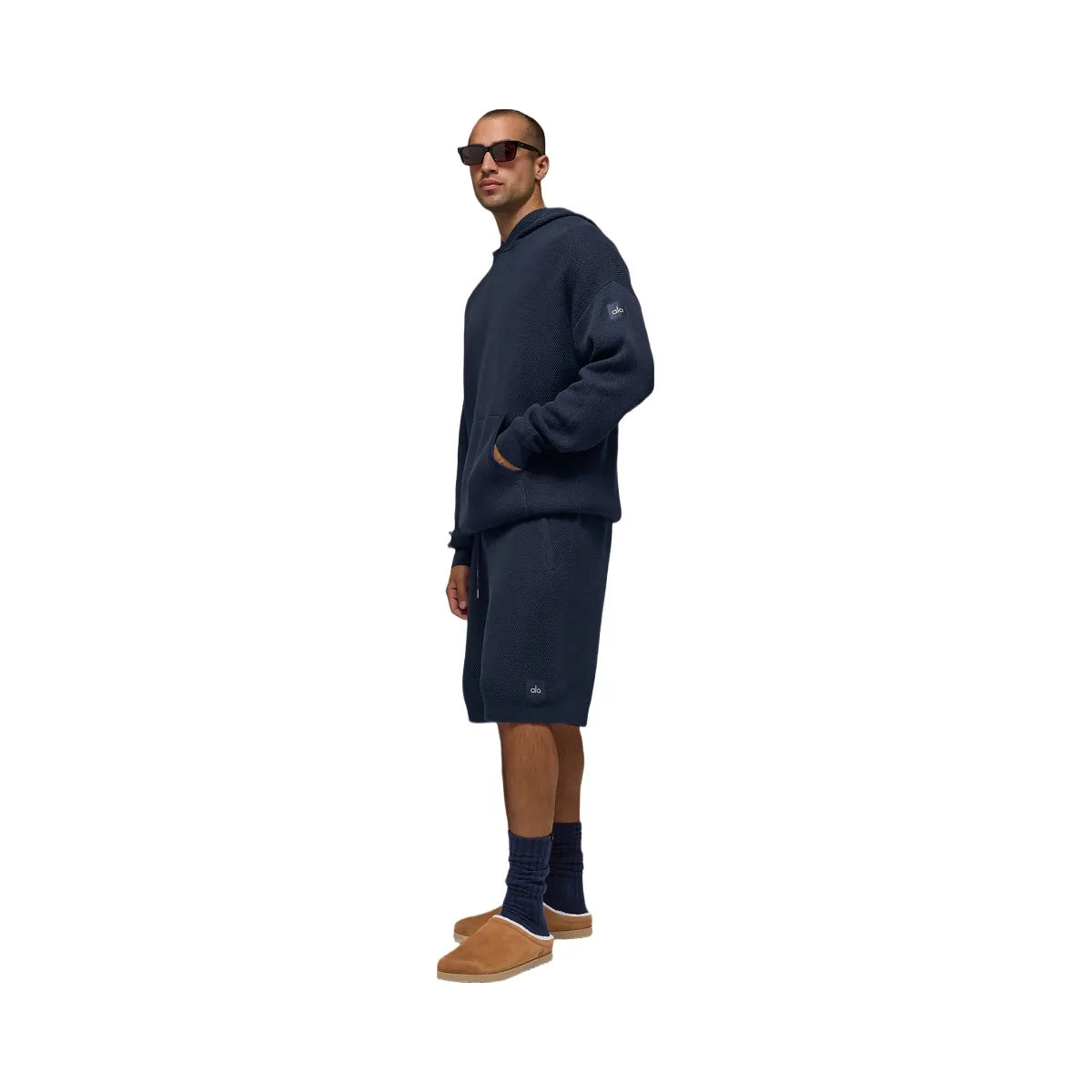 Alo Men's 7" Sports Club Sweater Knit Short - Navy