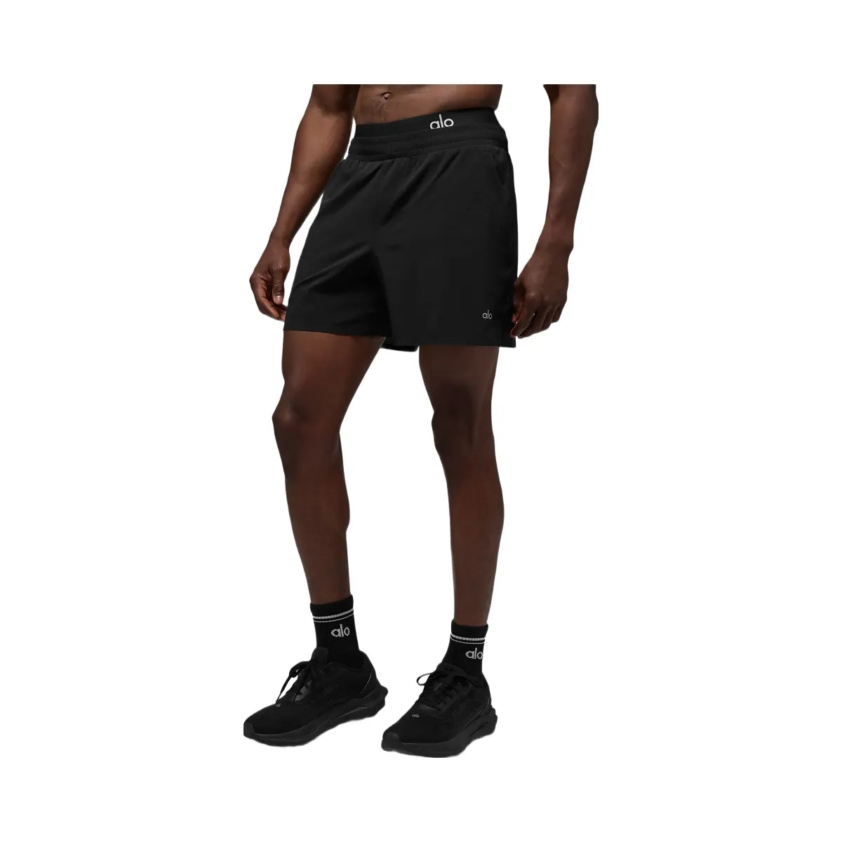 Alo Men's 5" Traction Running Short - Black