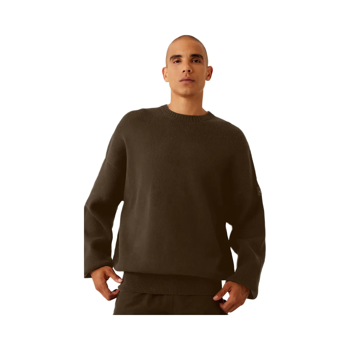 Alo Men's Scholar Crew Neck Sweater - Espresso
