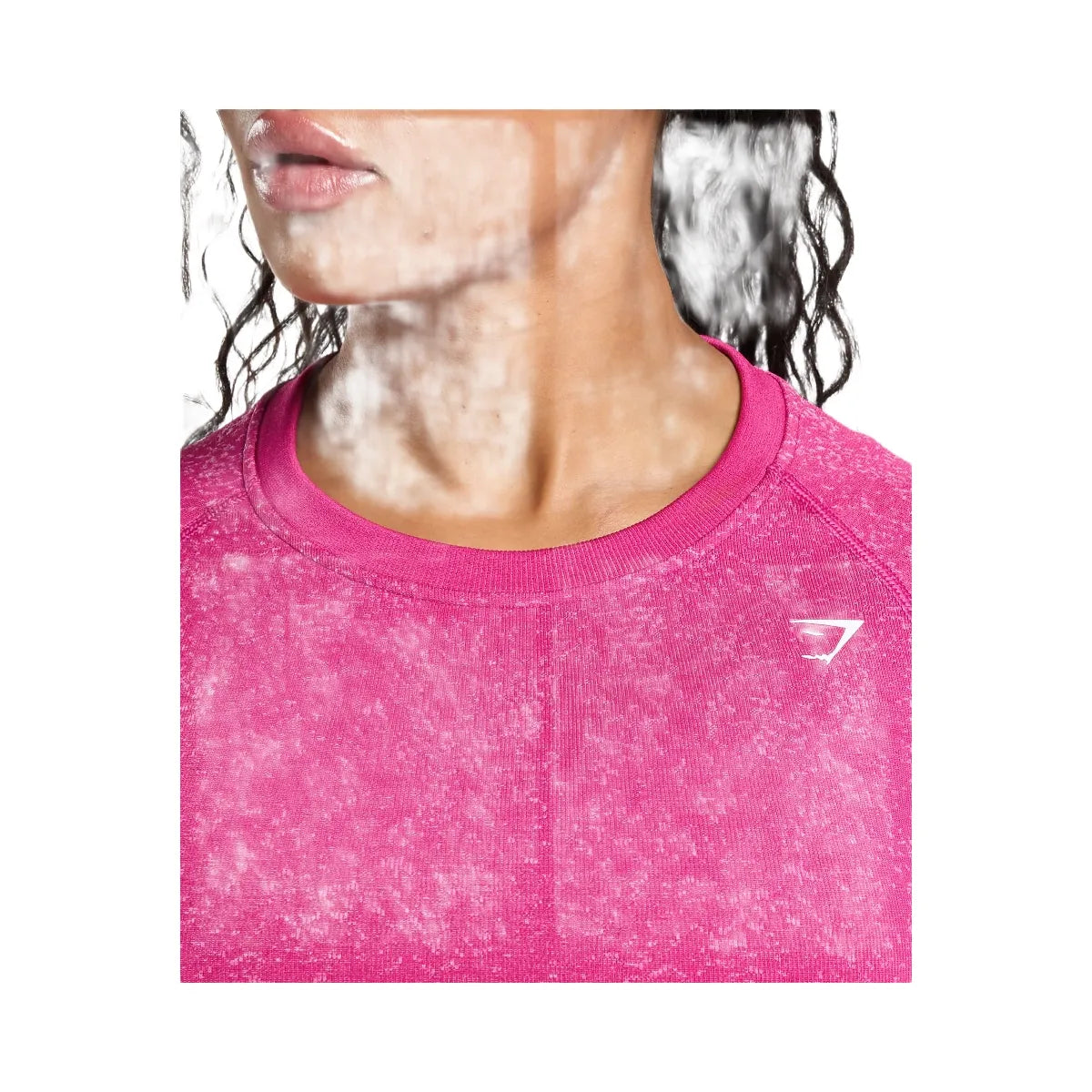 Gymshark Adapt Fleck Seamless Long Sleeve Crop Top - Winning Pink/Sour Pink