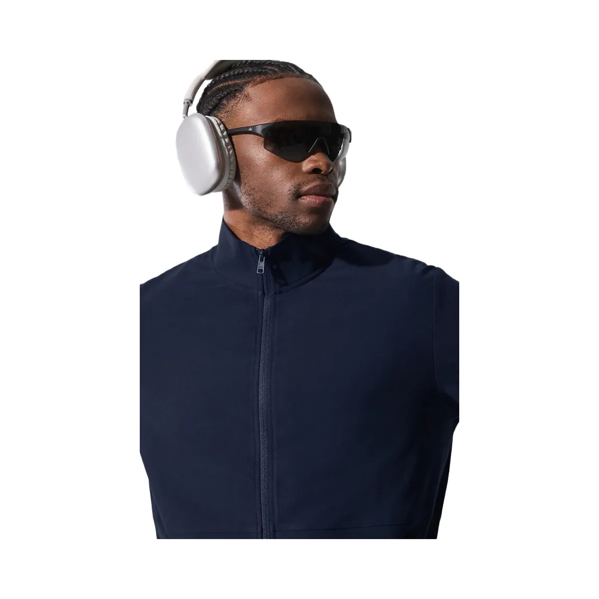 Alo Men's Conquer Max Mock Neck Full Zip - Navy