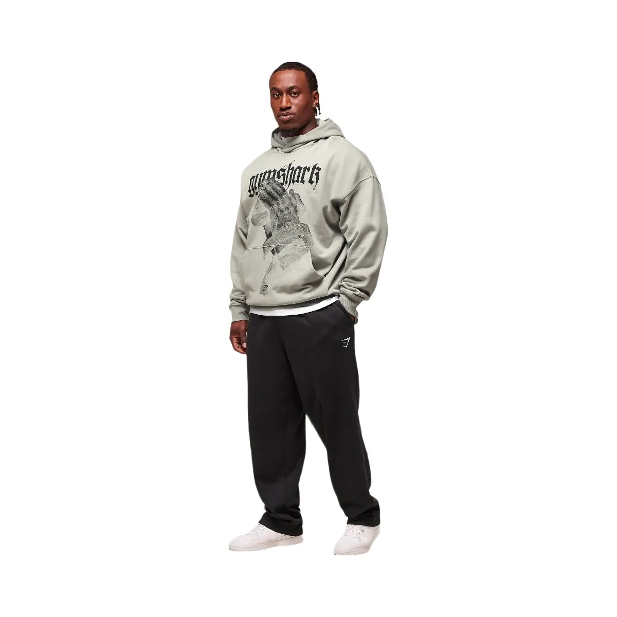 Gymshark Prayer Hands Hoodie - Stone Grey