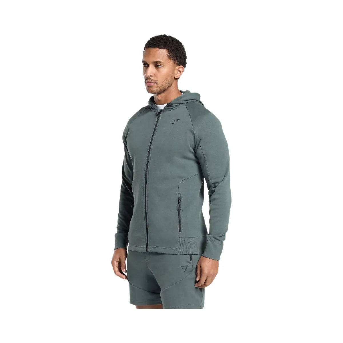 Gymshark Interlock Tech Zip Up Hoodie - Slate Teal