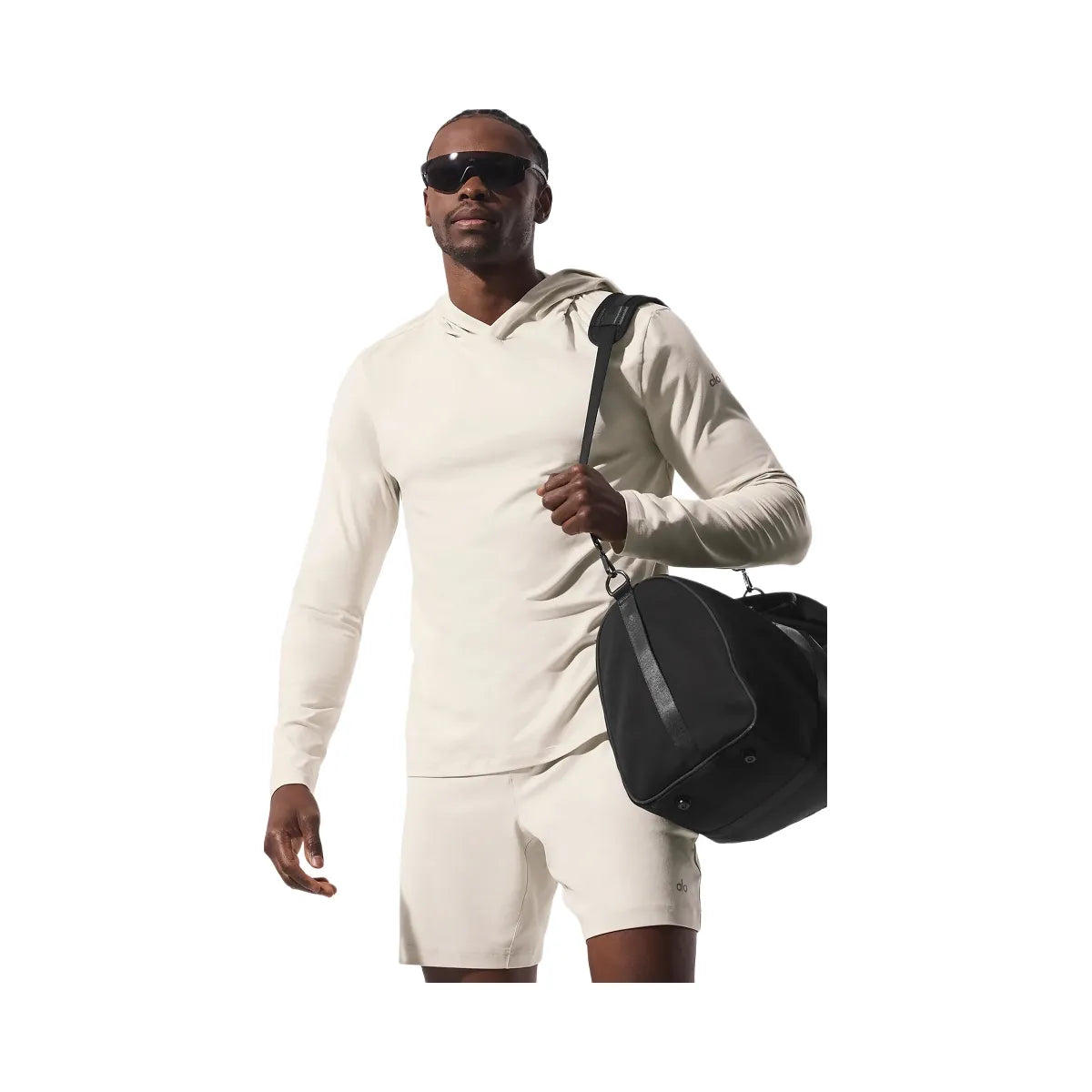 Alo Men's Conquer Reform Long Sleeve With Hood - Bone