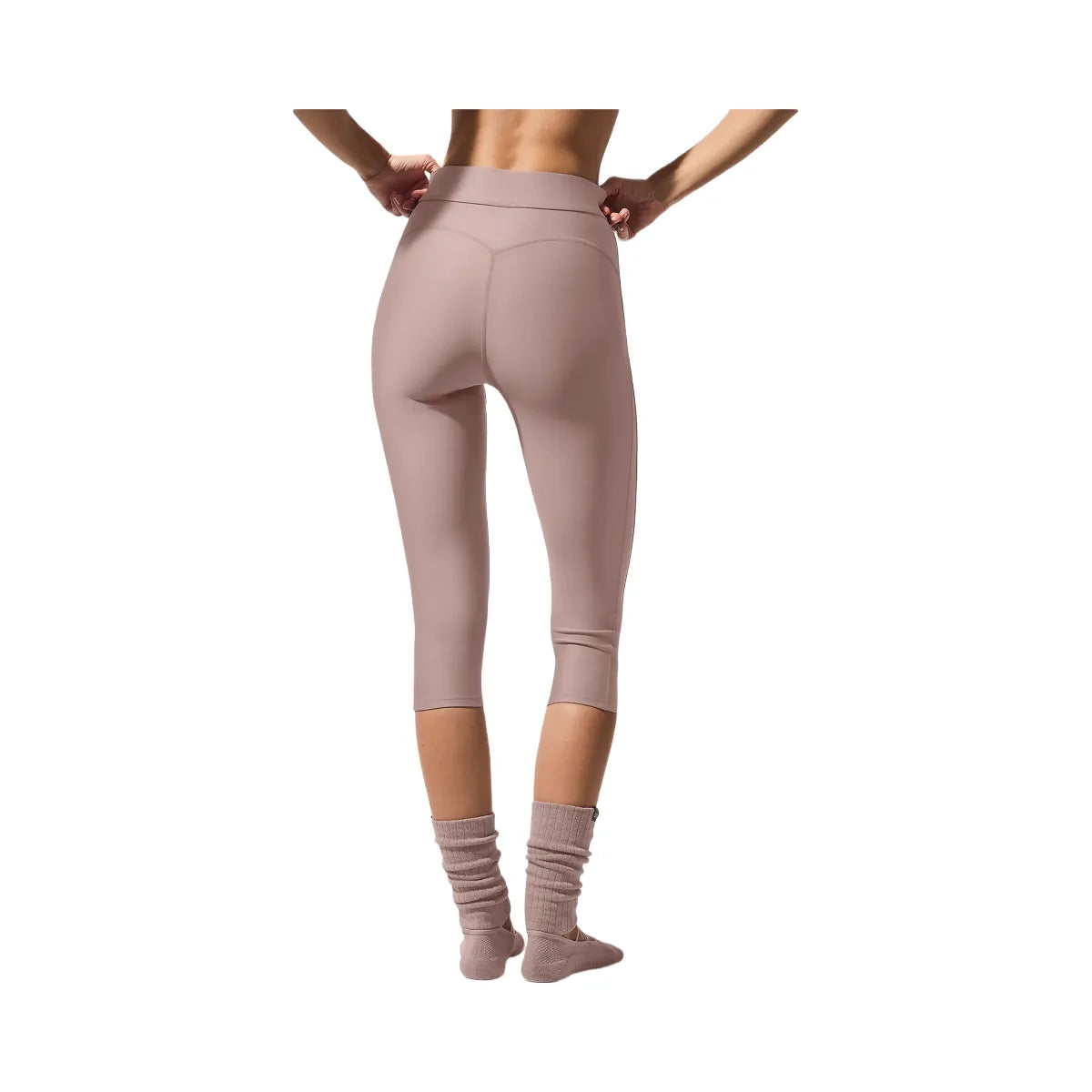 Alo Women's Airlift Mesh High-Waist Just Right Capri - Taupe
