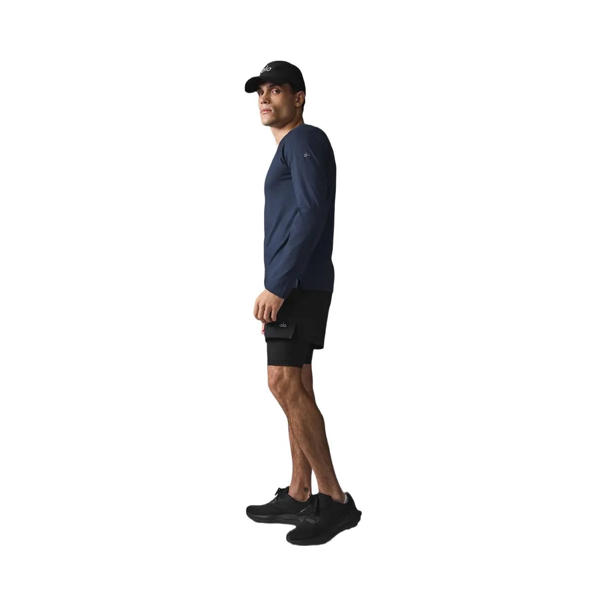 Alo Men's Triumph Long Sleeve Tee - Navy