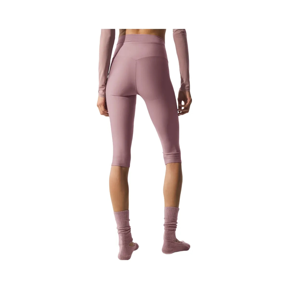 Alo Women's Airlift Mesh High-Waist Divine Capri - Smoky Quartz