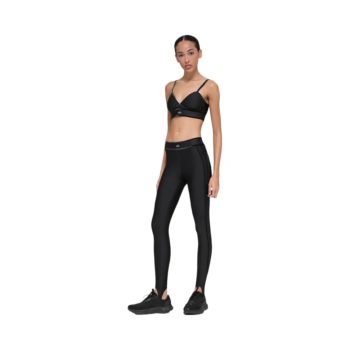 Alo Women's Airlift High-Waist Love Language Stirrup Legging - Black
