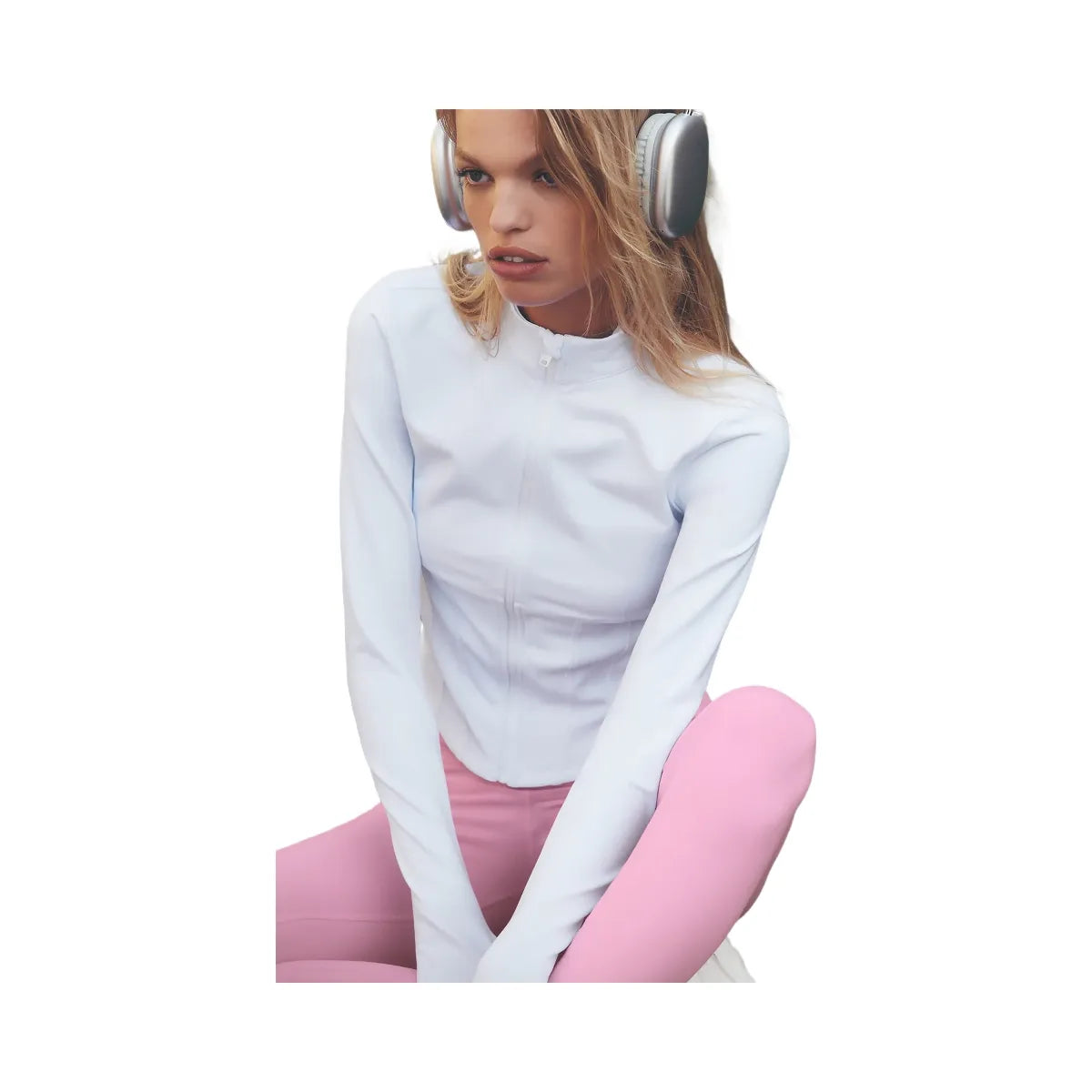 Alo Women's Airbrush Corset Full Zip Jacket - White