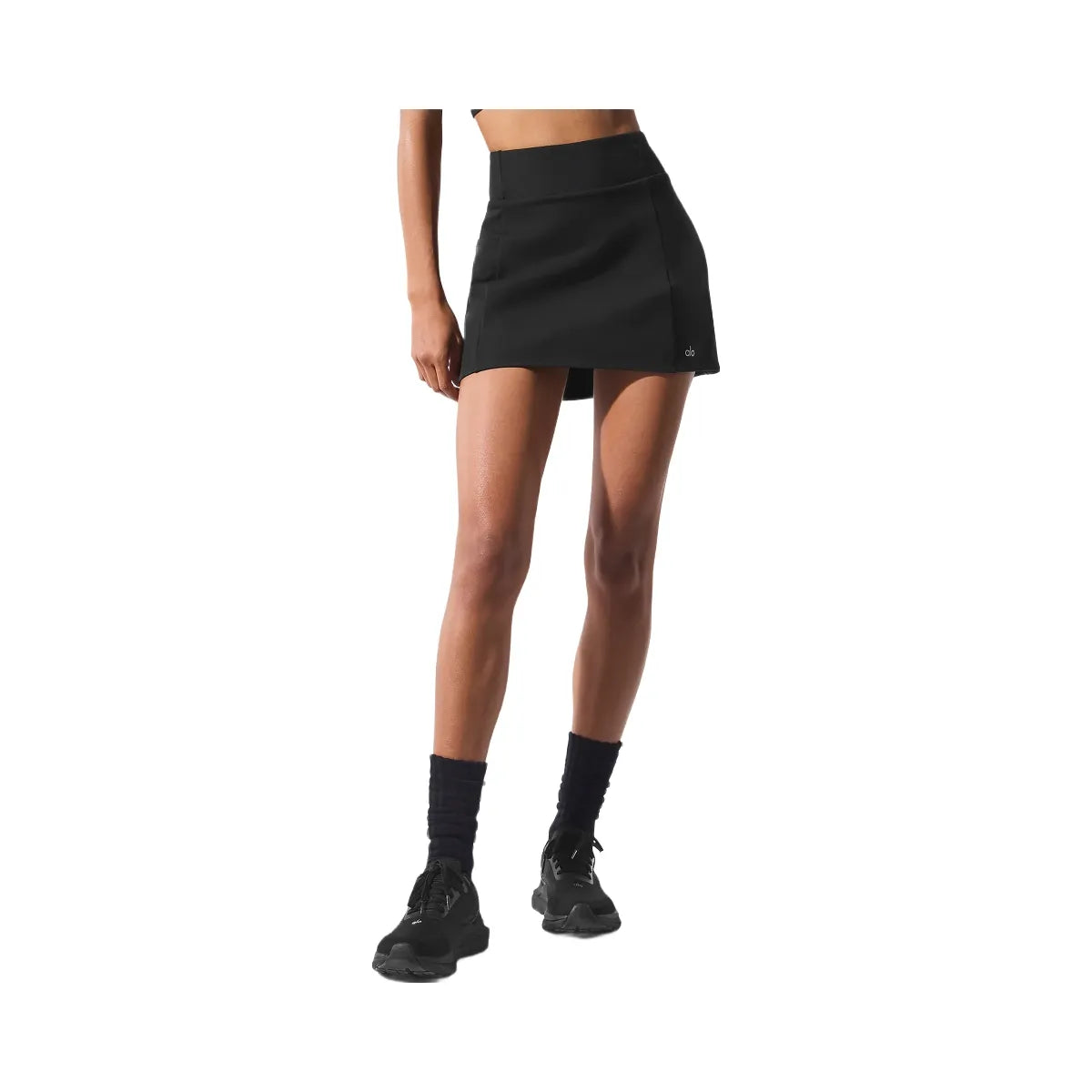 Alo Women's Airbrush High-Waist Good Form Tennis Skirt - Black