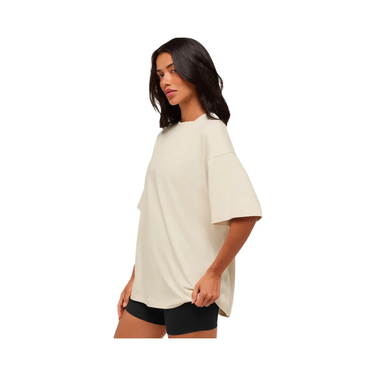 Gymshark Embossed Graphic Oversized T-Shirt - Oat White
