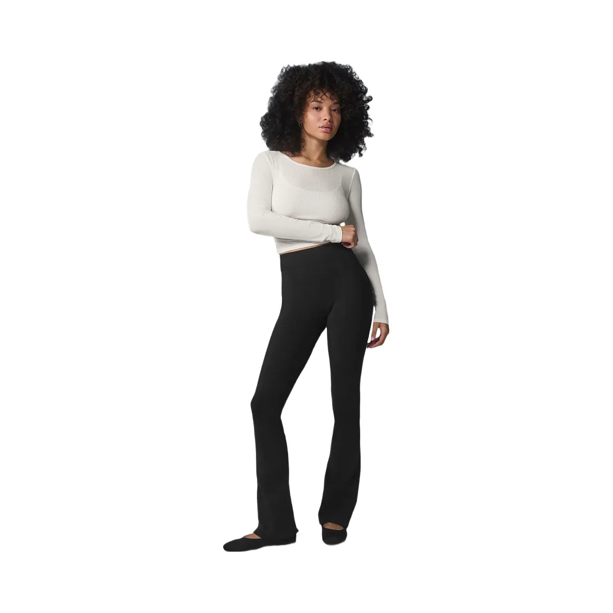 Alo Women's Airbrush High-Waist Kick-Back Legging - Black