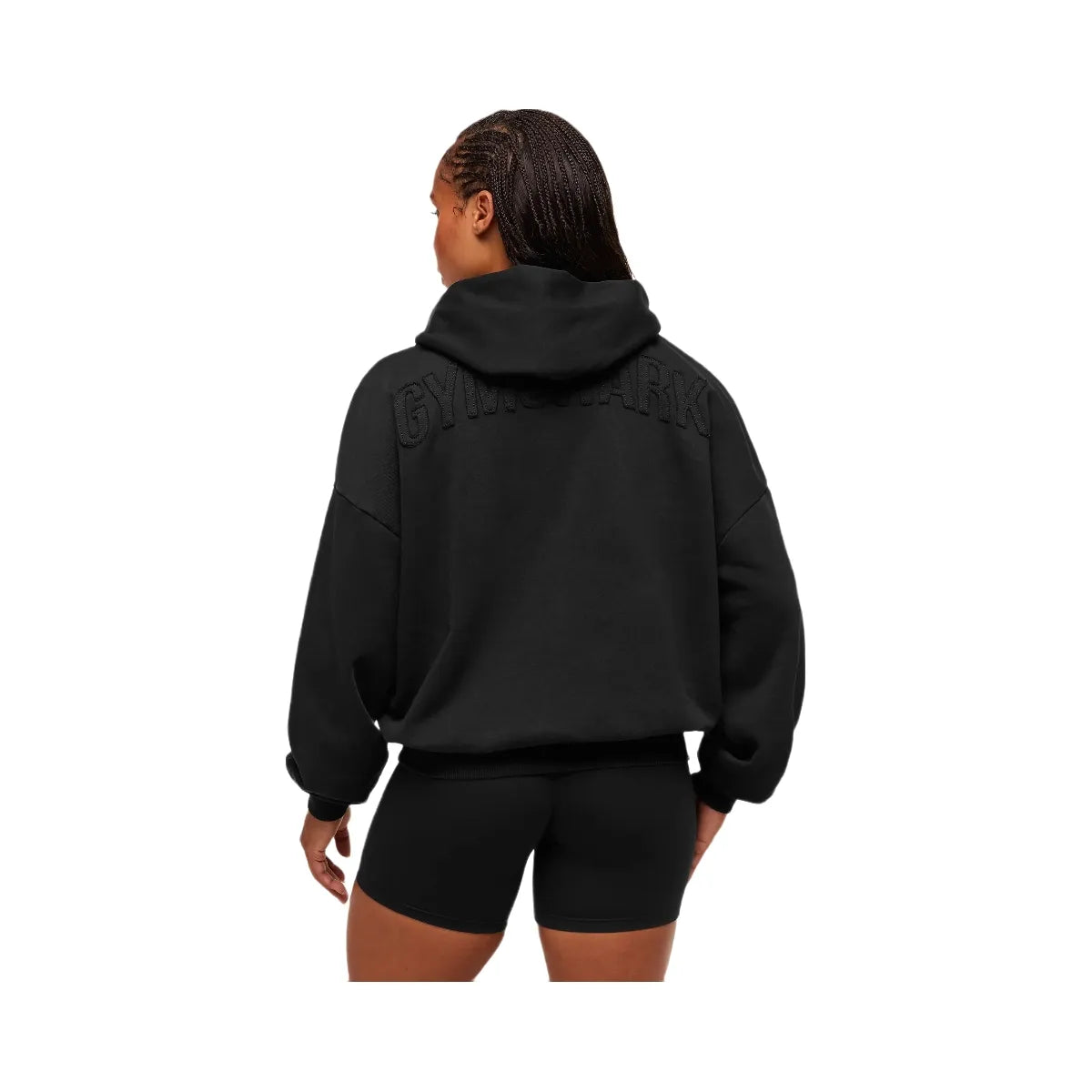 Gymshark Power Washed Oversized Hoodie - Black/Acid Wash Small Ball