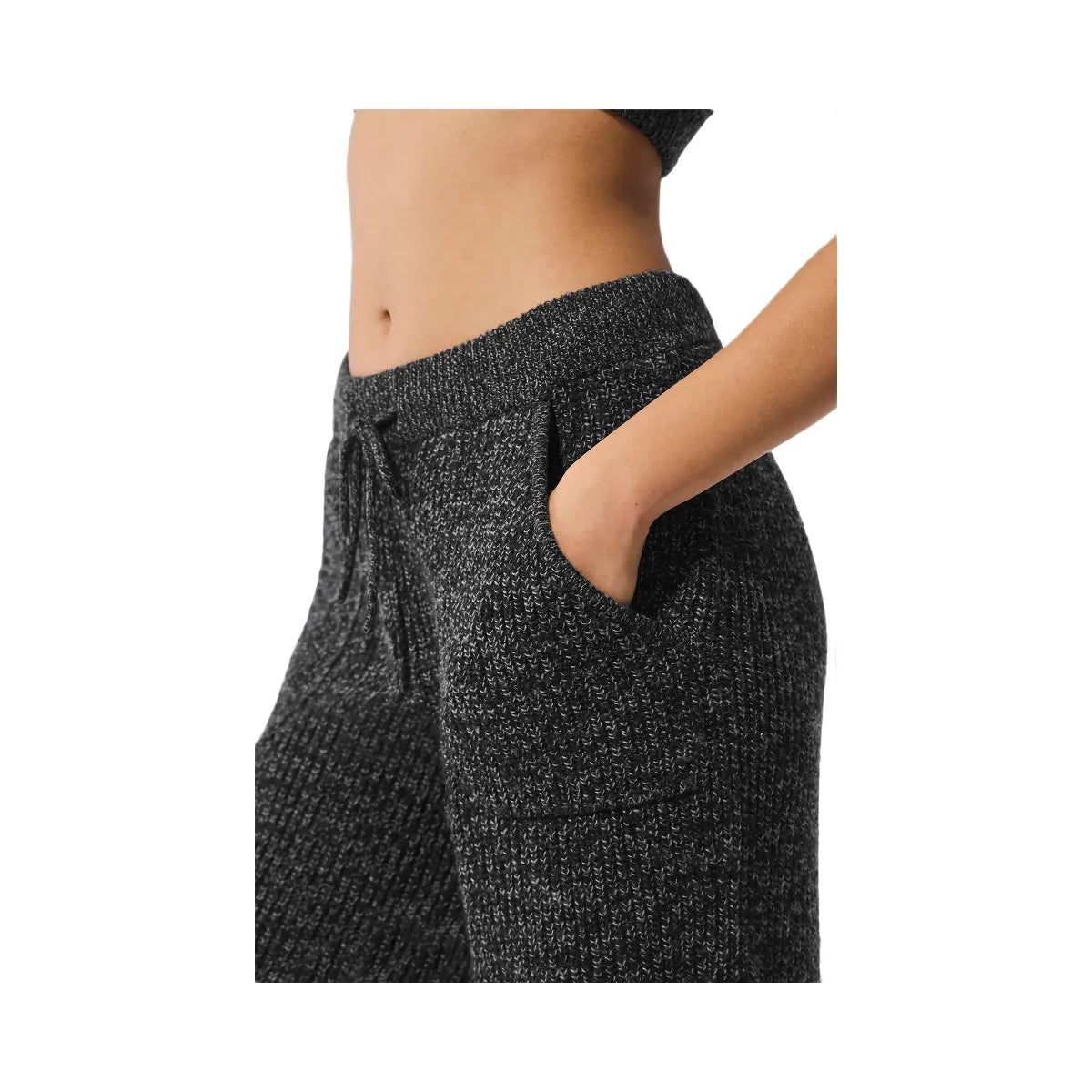 Alo Women's Marl Sweater Pant - Black Marl