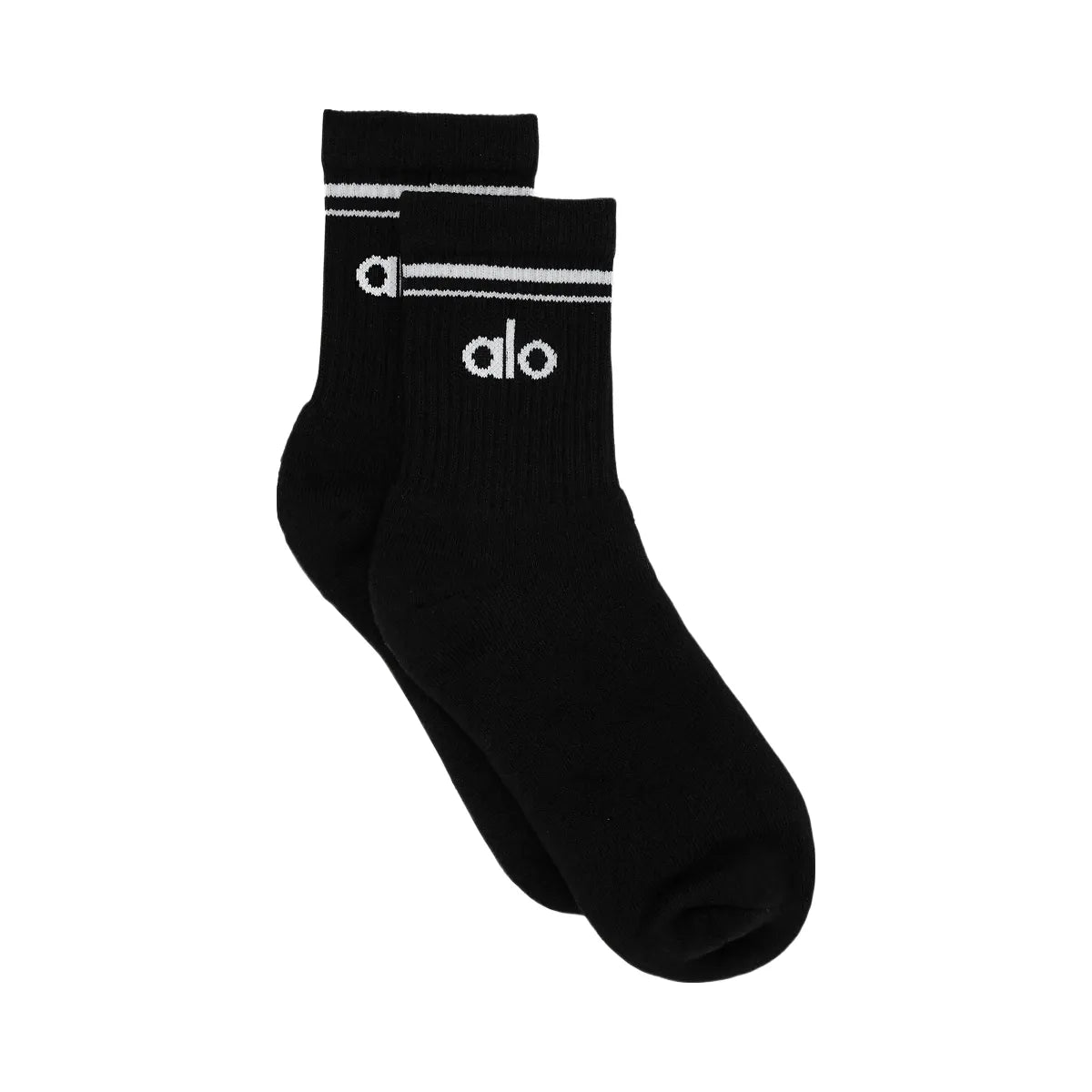 Alo Unisex Half-Crew Throwback Sock - Black/White