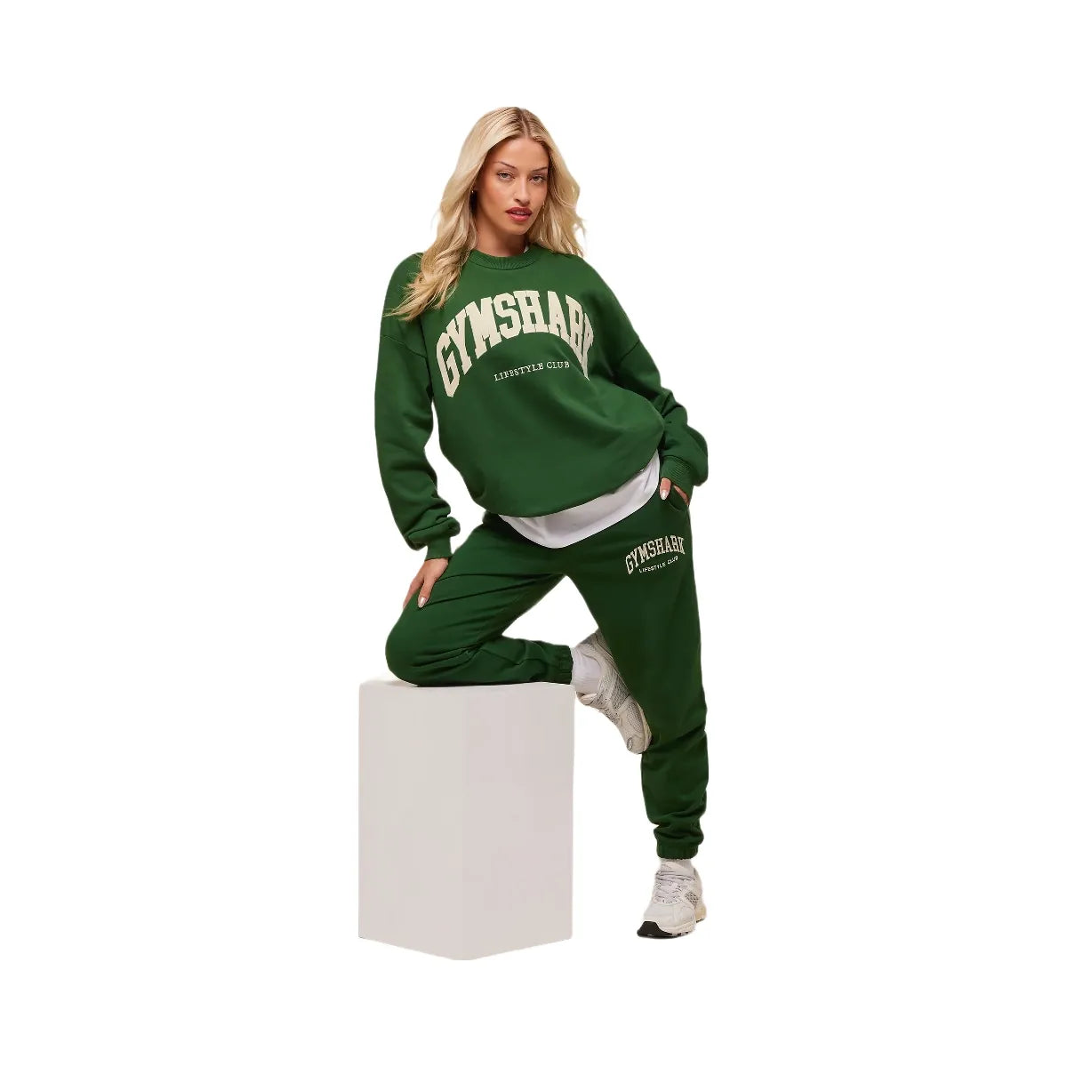 Gymshark Collegiate Graphic Crew Neck Pullover - Athletic Green