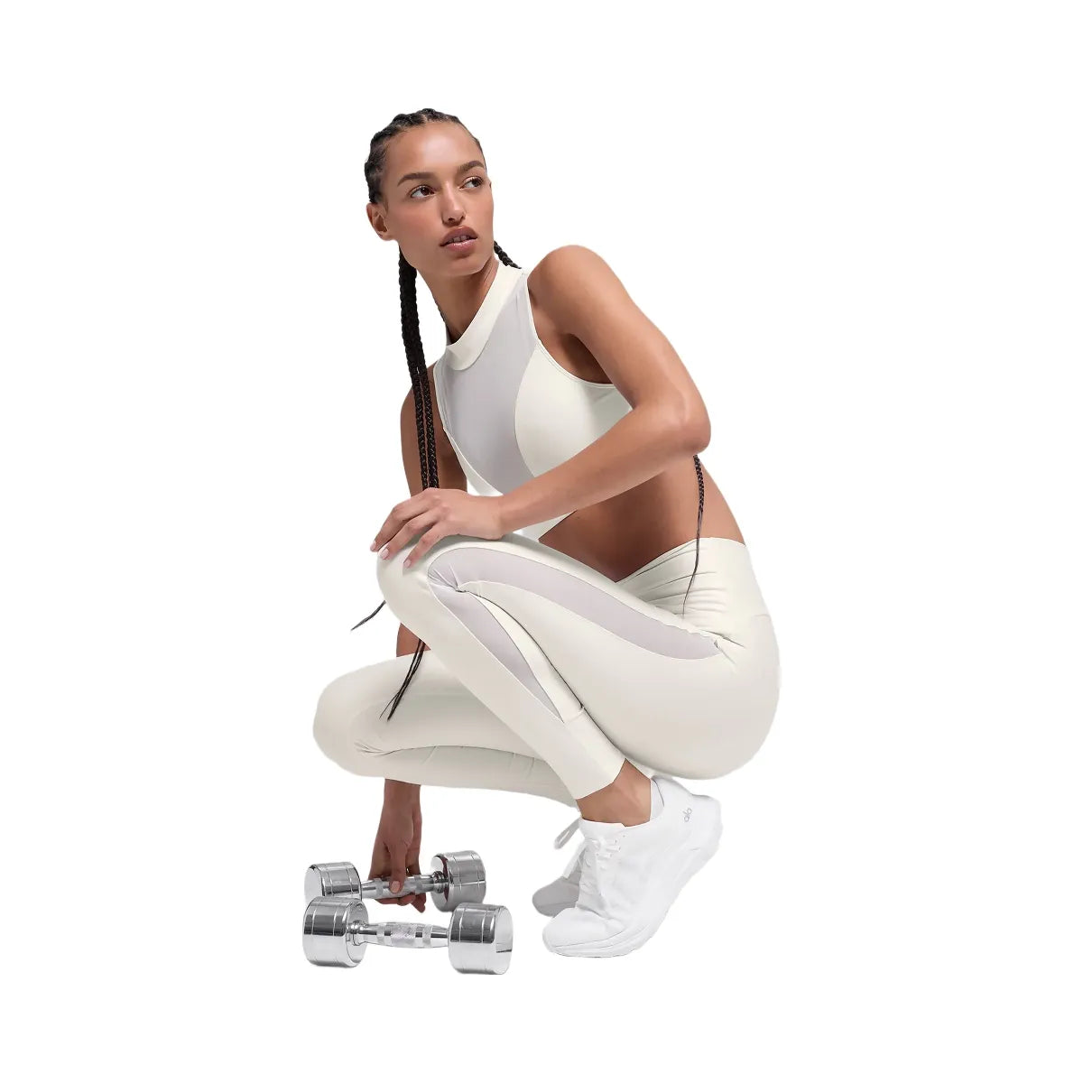 Alo Women's Airlift High-Waist Mesh Infatuation Legging - Ivory