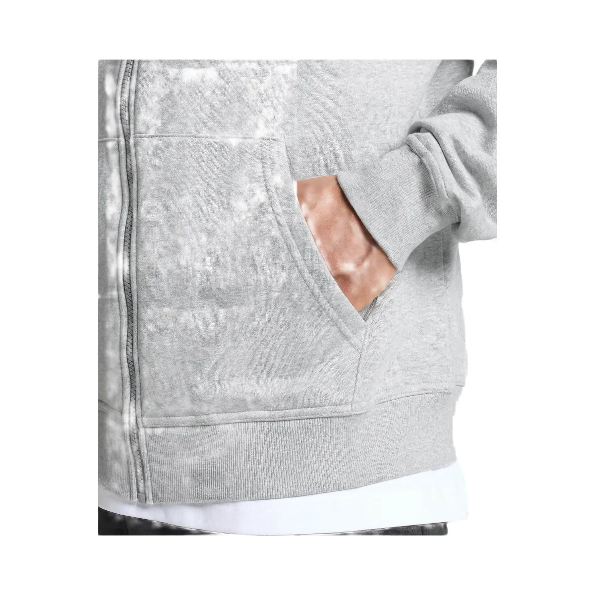 Gymshark Crest Oversized Zip Up Hoodie - Light Grey Core Marl