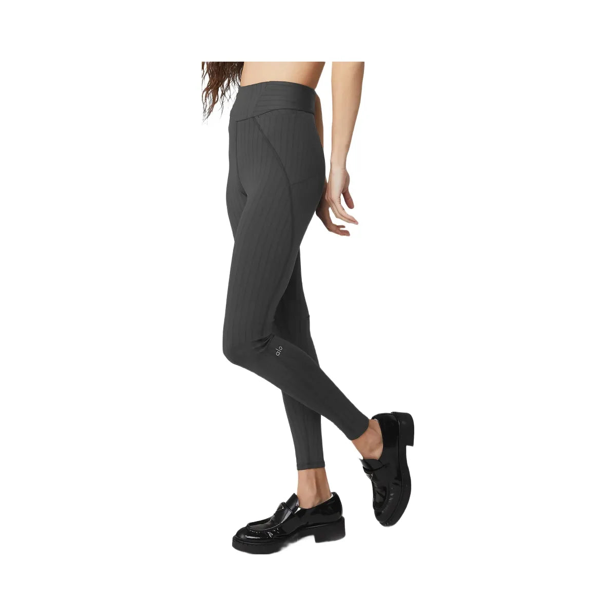 Alo Women's Pinstripe Jacquard Extreme High-Waist Legging - Anthracite/Black