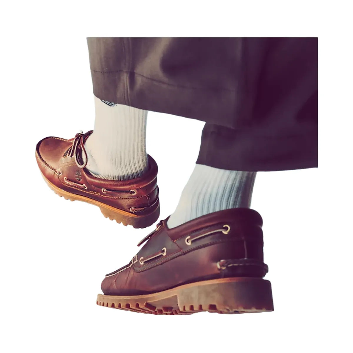 Timberland Authentic 3-Eye Lug Handsewn Boat Shoe Burgundy Men'S
