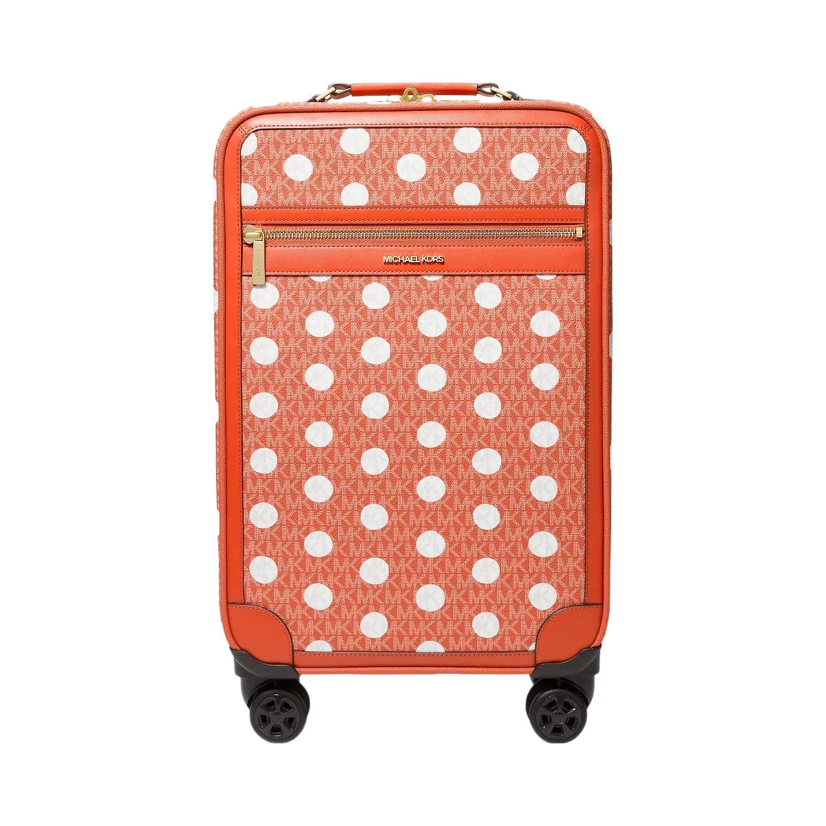 Michael Kors Small Polka Dot Signature Logo Suitcase Red Clay