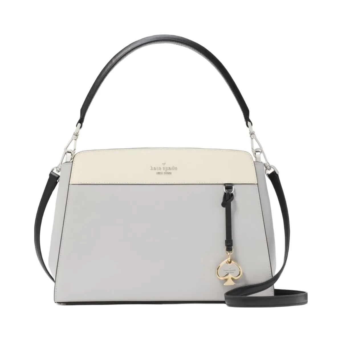 Kate Spade Madison Medium Top Handle Satchel Platinum Grey Multi