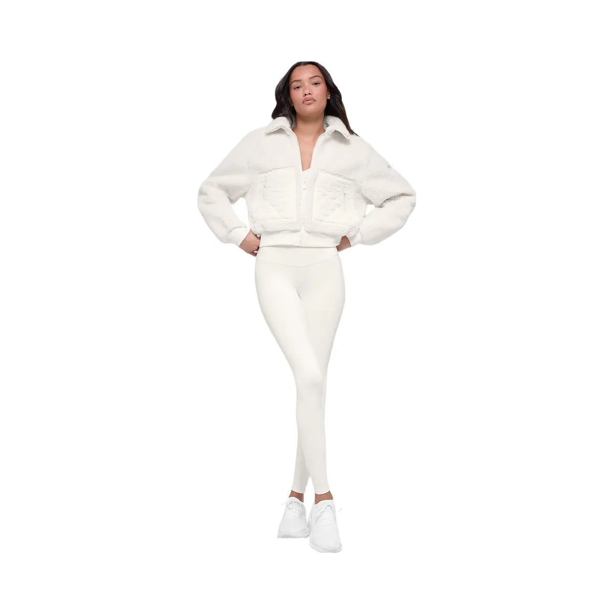 Alo Women's Sherpa Edge Bomber - Ivory