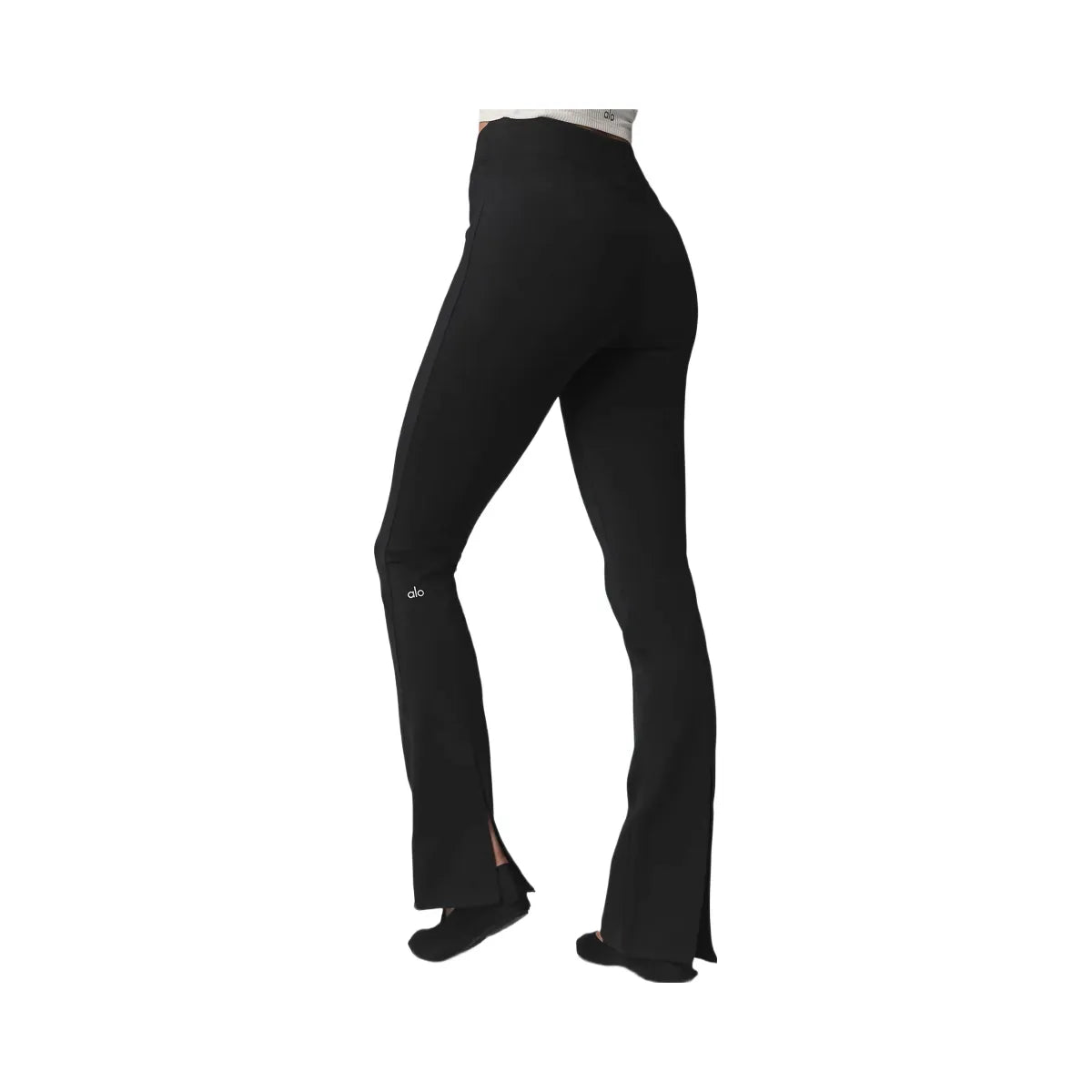 Alo Women's Airbrush High-Waist Kick-Back Legging - Black