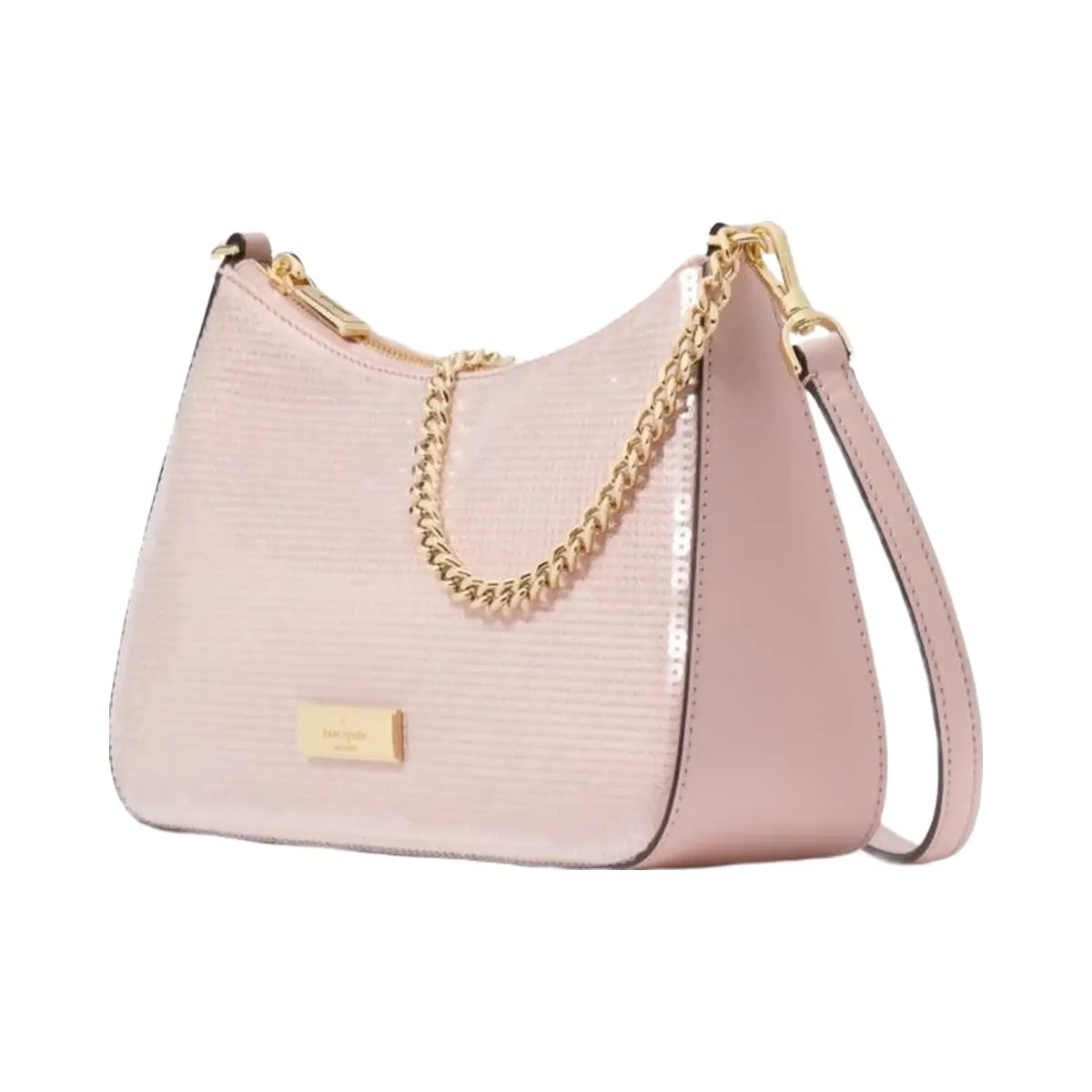 Kate Spade Margot Satin Sequin Convertible Crossbody Rose Smoke