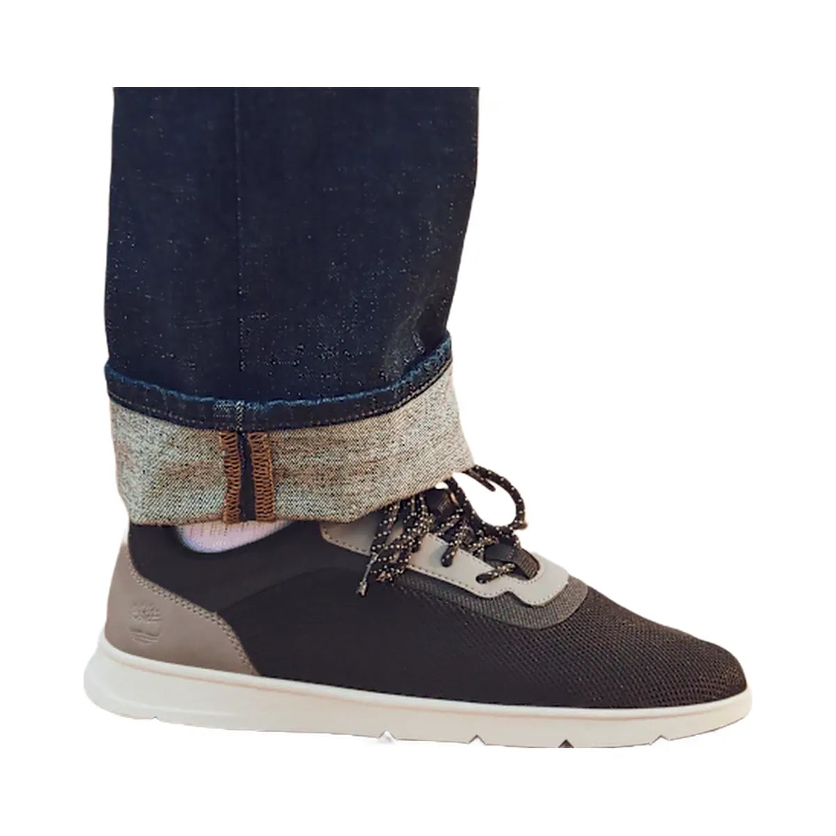 Timberland Parker Street Low Lace-Up Sneaker Black Knit Men'S