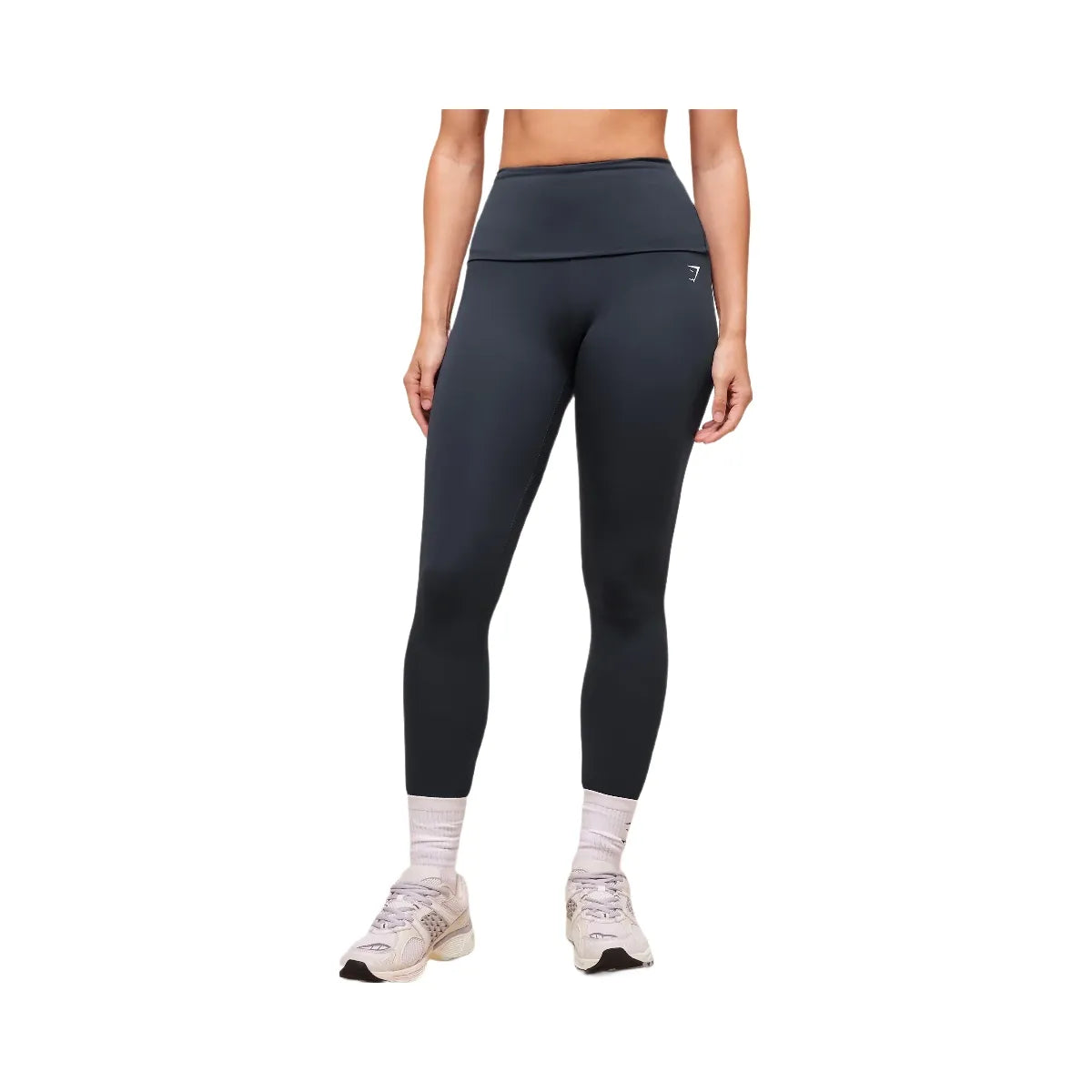 Gymshark Training Foldover Leggings - Heavy Blue
