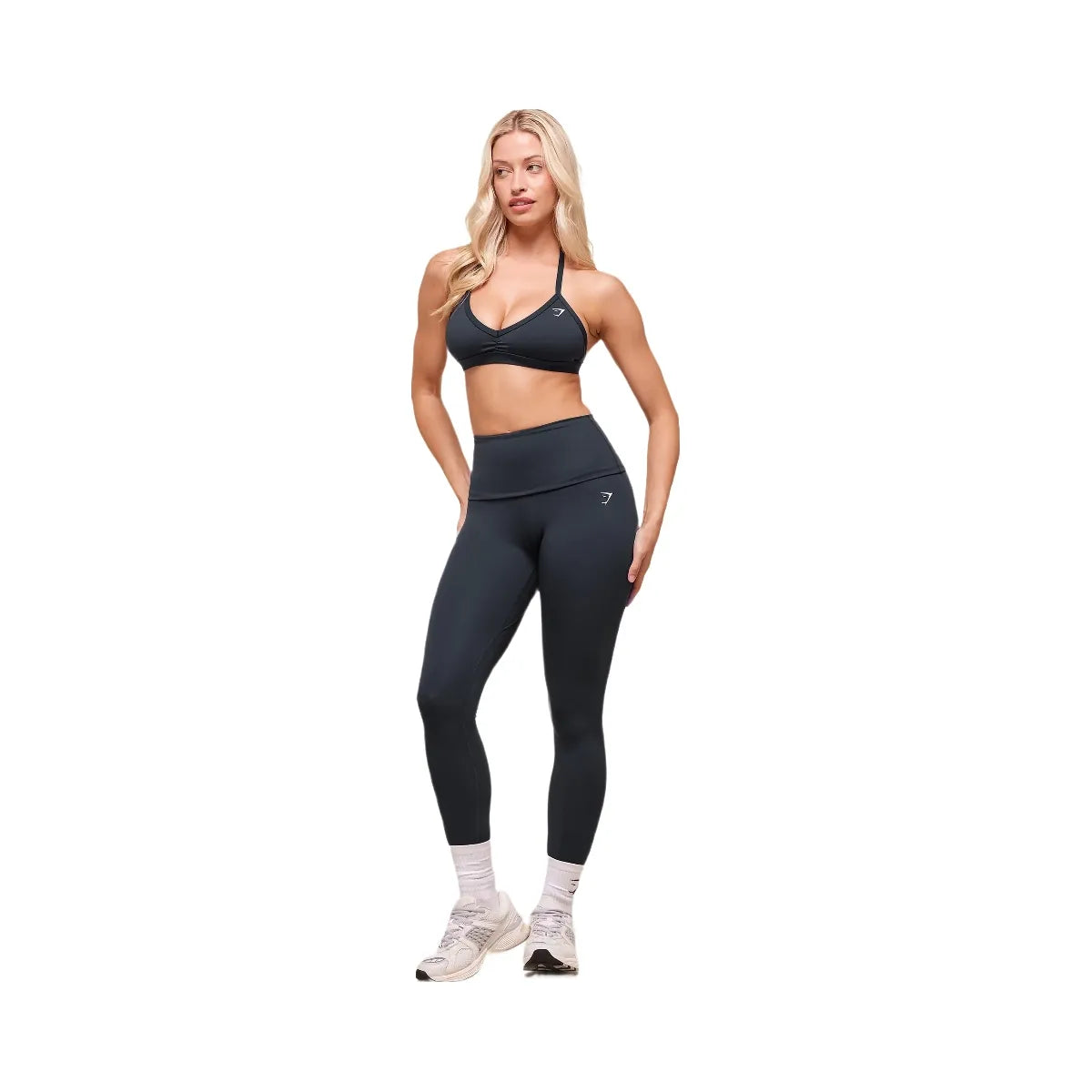 Gymshark Training Foldover Leggings - Heavy Blue