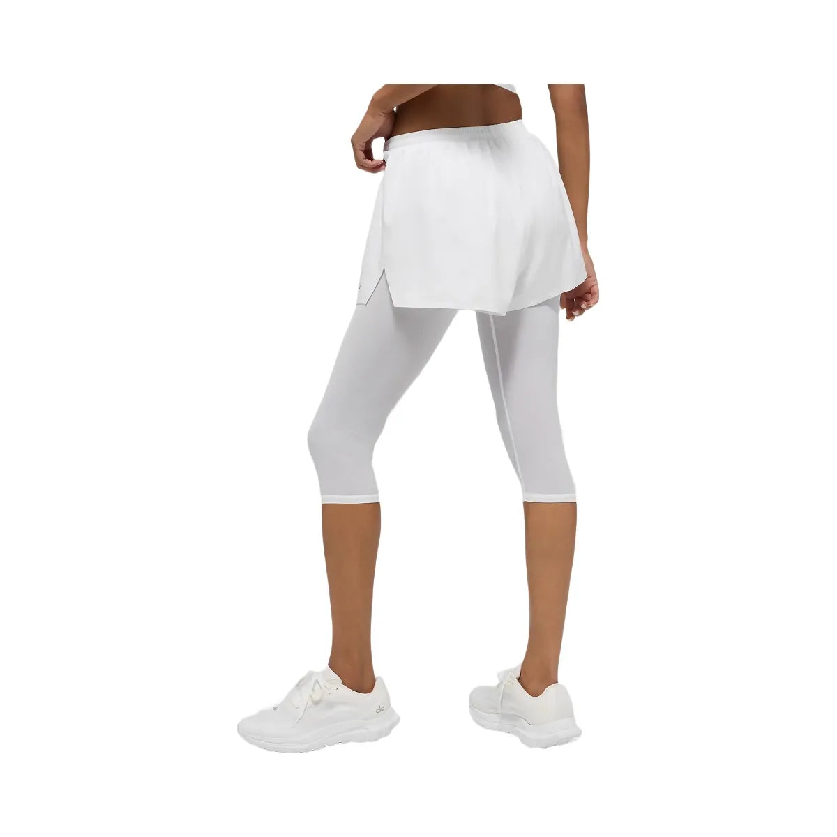 Alo Women's Mesh Front Runner 2 In 1 Short - White