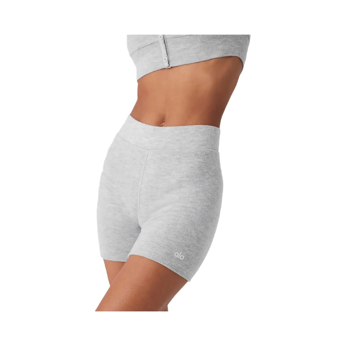 Alo Women's Alolux High-Waist Me Time Short - Athletic Heather Grey