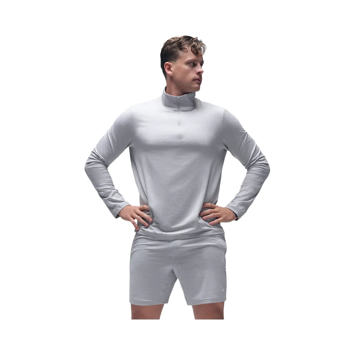 Alo Men's 7" Conquer React Performance Short - Athletic Heather Grey