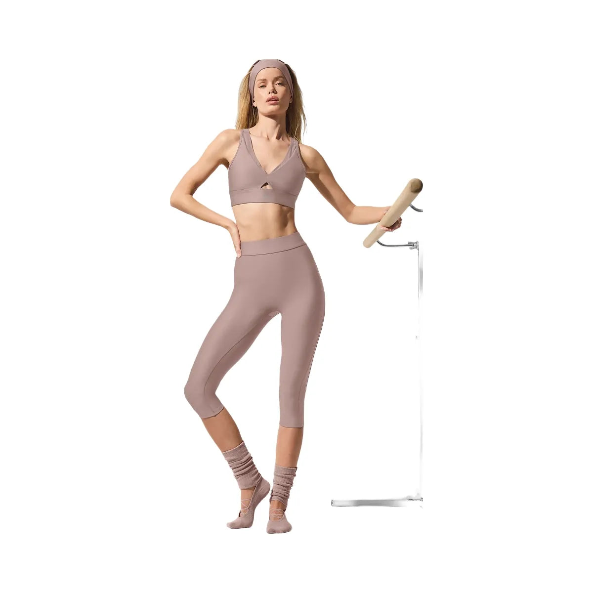 Alo Women's Airlift Mesh Just Right Bra - Taupe