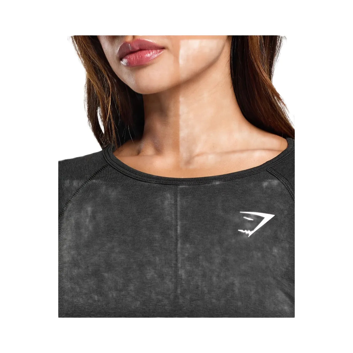 Gymshark Vital Light Long Sleeve Top - Black Marl