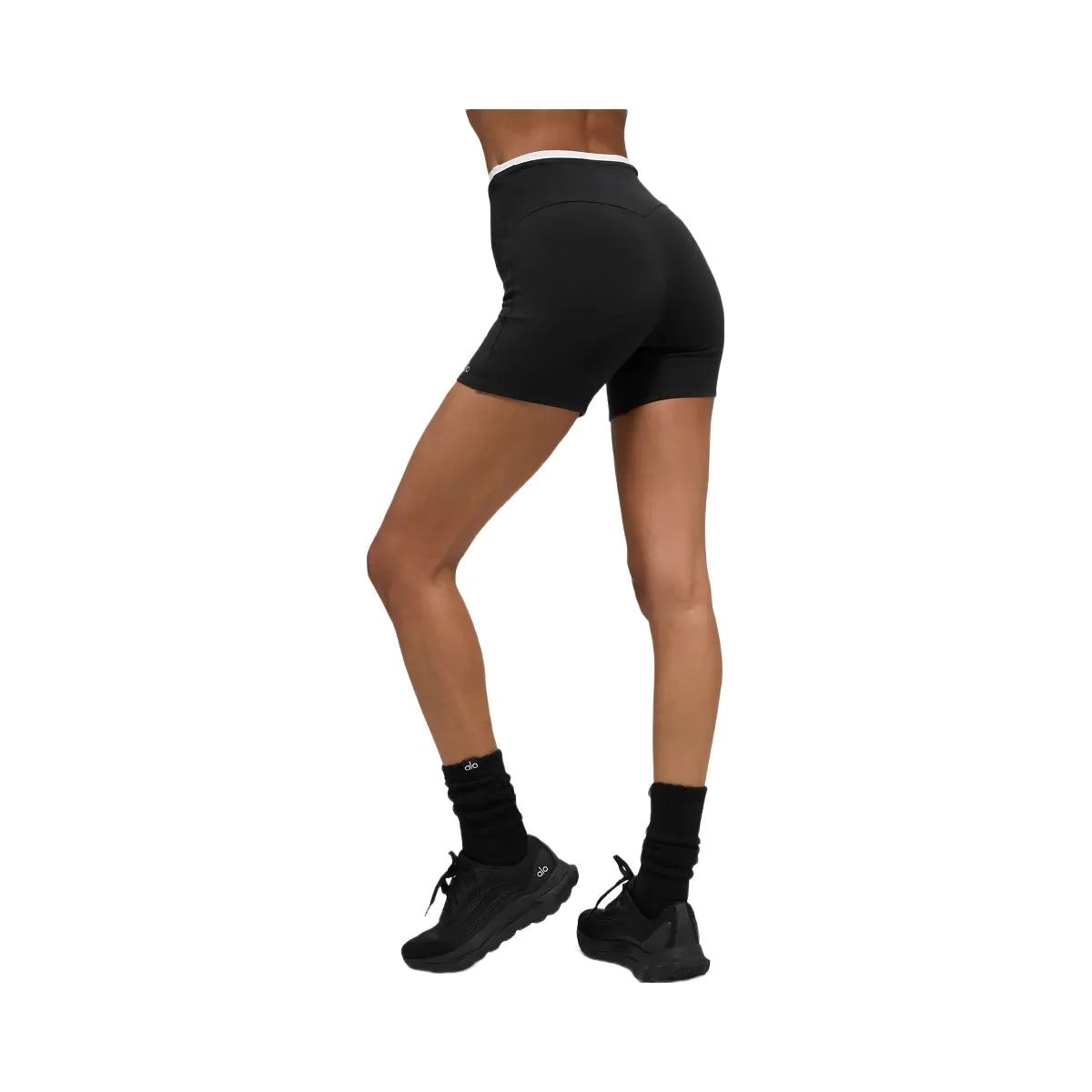 Alo Women's 5" Airbrush Double Up Short - Black/White