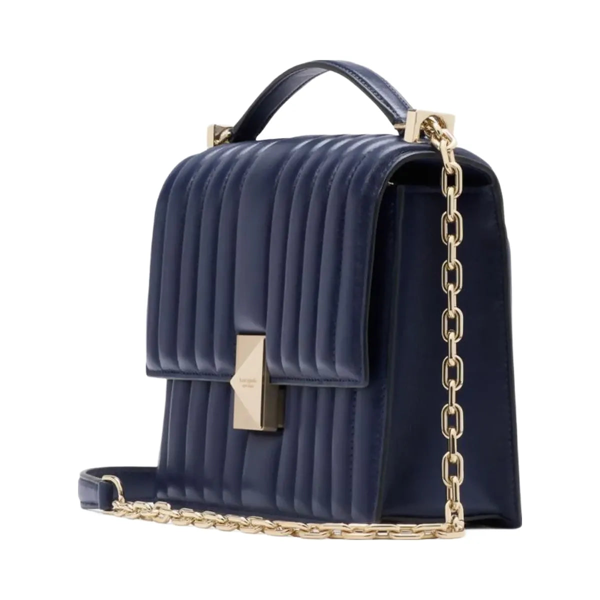 Kate Spade Deco Quilted Chain Shoulder Bag Parisian Navy