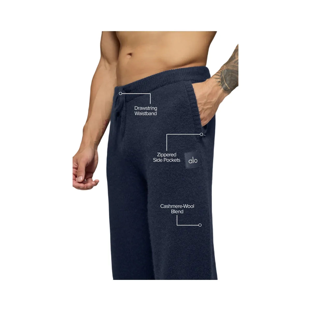 Alo Men's Wool Cashmere New Class Sweatpant - Navy