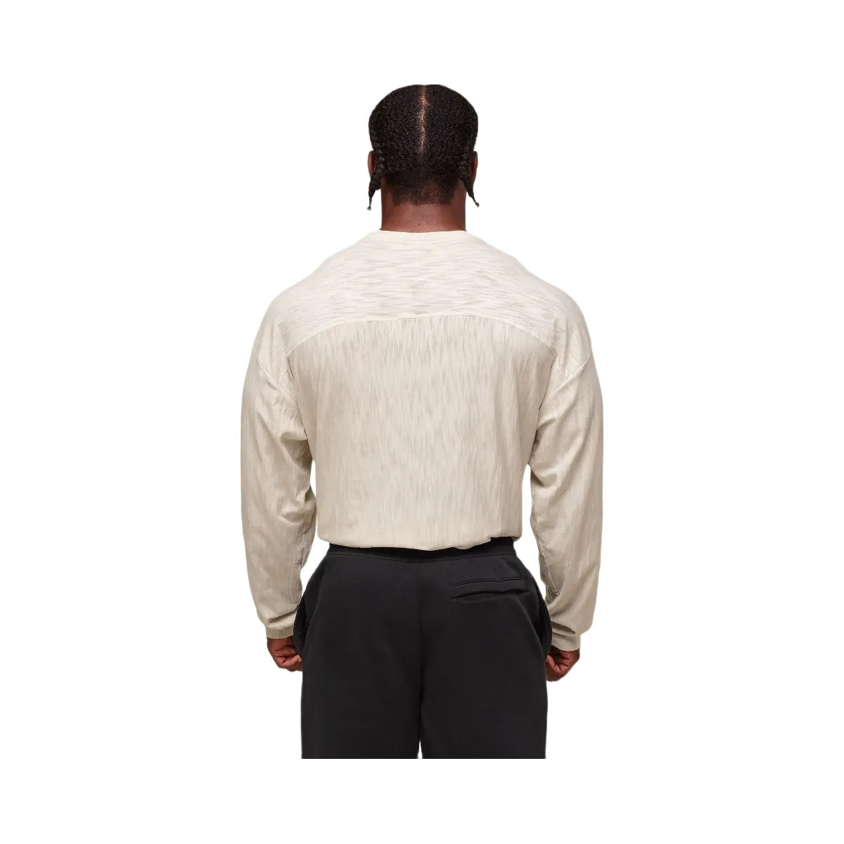 Gymshark Lightweight Slub Textured Lifting Authenticator OS LS T-shirt - Oat White