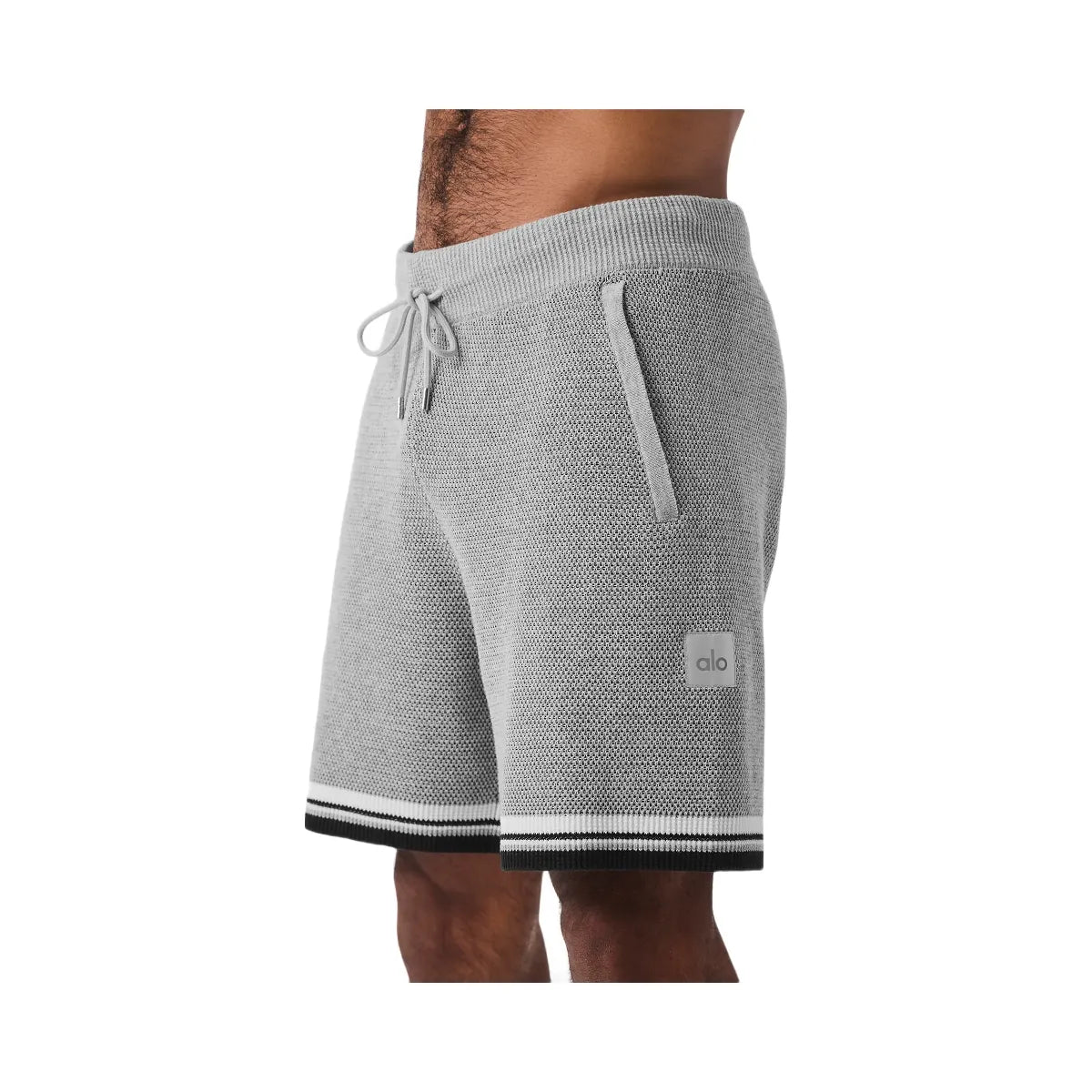 Alo Men's 7" Sports Club Sweater Knit Basketball Short - Athletic Heather Grey