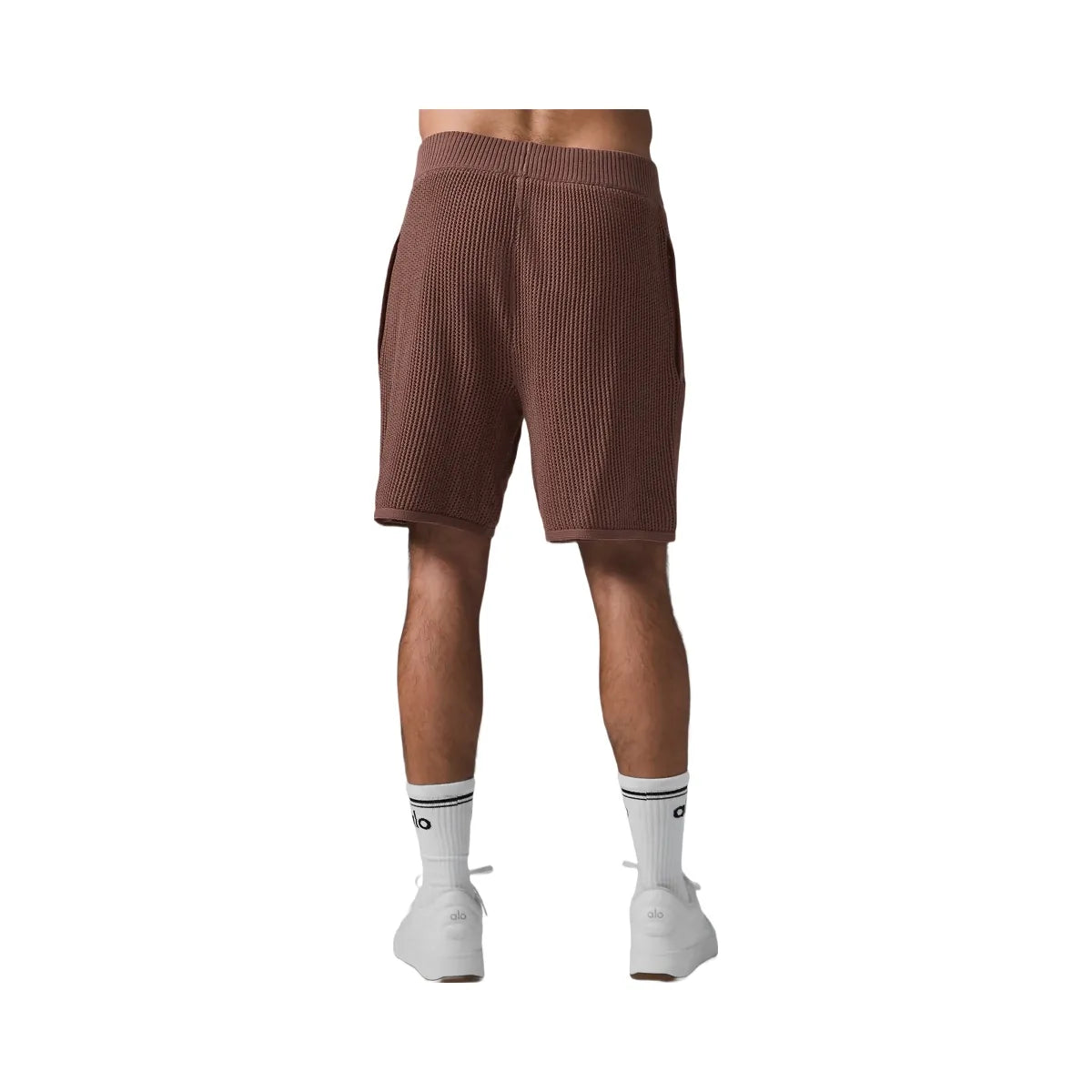 Alo Men's Open-Knit Short - Chestnut