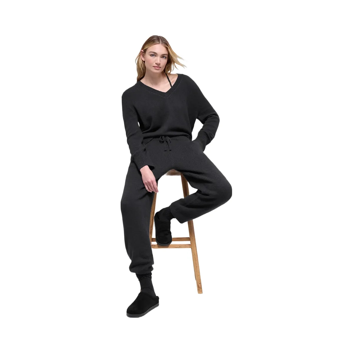 Alo Women's Wool Cashmere High-Waist New Class Jogger - Black
