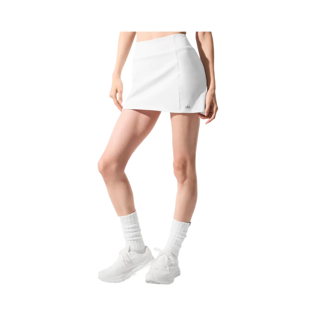 Alo Women's Airbrush High-Waist Good Form Tennis Skirt - White